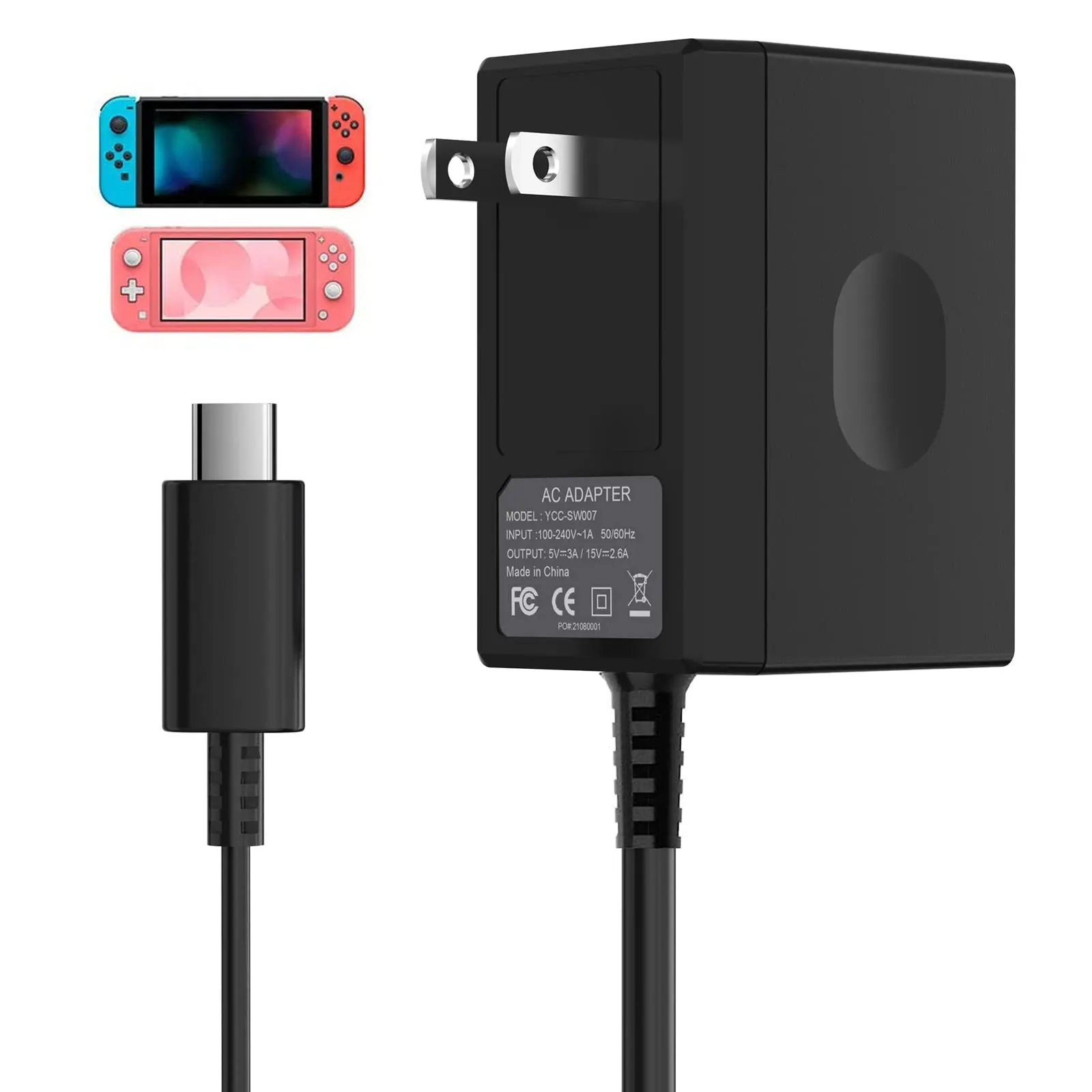 AC Adapter Power Supply for Nintendo Switch Charger Plug Cord US AC Adapter Power Supply for Nintendo Switch Charger Plug Cord US