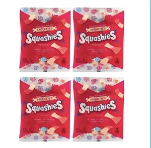 Smarties Squashies 5 OZ 4 Pack Foam Marshmallows Gummies Candy Gluten Free Peanut Free Raspberry Flavor Perfect for Birthday & Holiday Party Favors - Sweet
