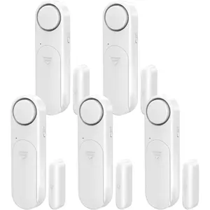 Window and Door  When Opened (5 Pack) for  Safety/Home ,  Sliding Door Opening Sensor Alarms for Dementia, 120dB Burglar Alert, Ideal for Business, Garage, Apartment, White