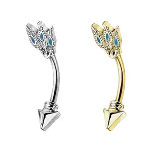 16G PVD Black Snake Eyes Curved Barbell Bar Surgical Steel Earring Cartilage Tongue Eyebrow Piercing Jewelry 5/16" 3/8"