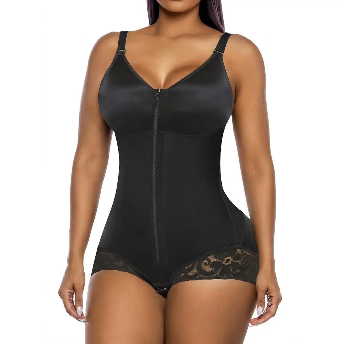 Faja Body Shaper for Women, Tummy Control Compression Overbust Bodysuit with Dual-Layer Mesh and Lace Brief for Instant Curves, Shapewear For Women, Internal Hooks, Over-Bust Lift, Soft Cloth, Secure Hold