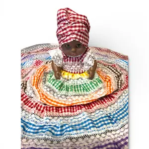 OYA 8in Santeria Oya Orisha Spiritual Doll, Vibrant Multicolor Clothes Set Doll, Afro-Caribbean Religious Home Decor for Spiritual Altars