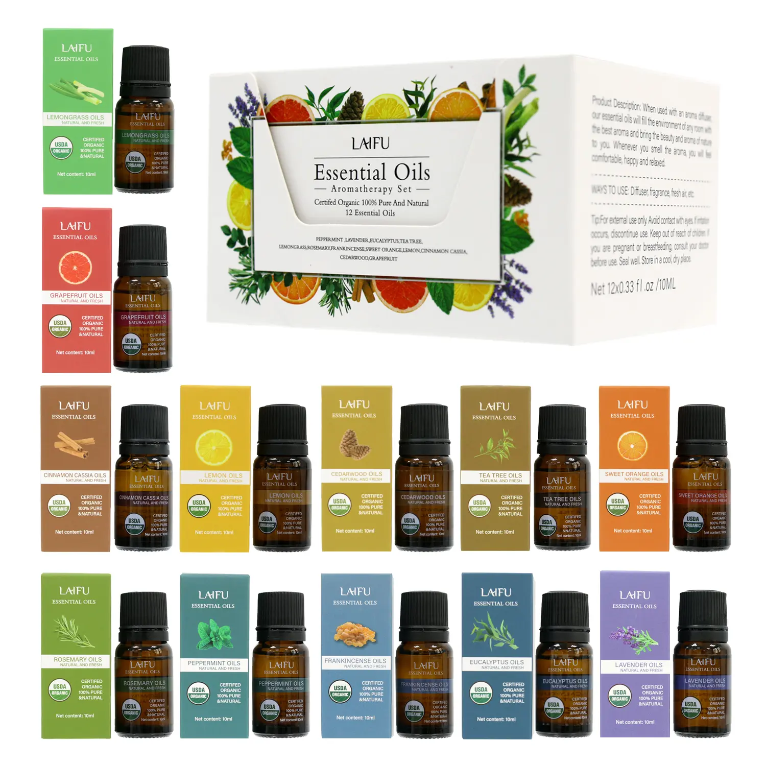 Oils Blends Set for Diffusers for Home, Aromatherapy Diffuser Oil Scents Calming, Sweet Dreams, Immunity, Relax, Mood, Fresh Air, Fragrance Oils for Diffusers, 12x0.33fl.oz