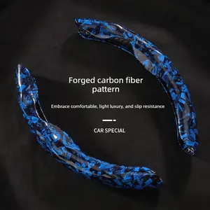 Ultimate Carbon Fiber Steering Wheel Cover Universal Fit Anti-Slip Easy-Clean ABS Design for Cars Trucks 4 Seasons Protection Pro-Grade Durable Lightweight Comfort Automotive Car Interior Kit