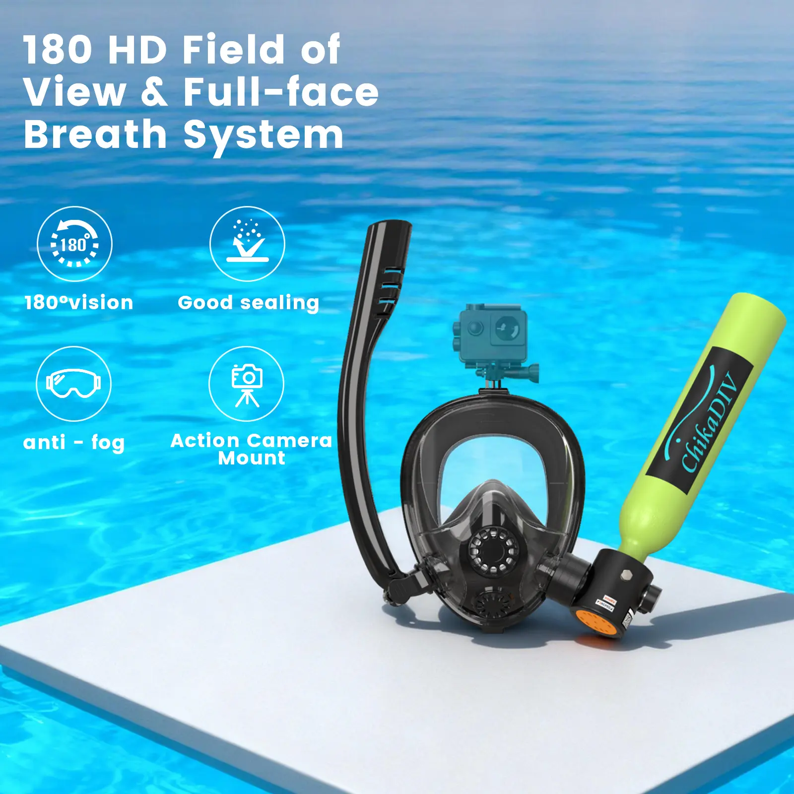 Perfect for First-Time Snorkeling – Easy to Use & Beginner-Friendly, 0.5L Mini Scuba Tank Set – Portable Underwater Breathing System, Compact & Durable, Ideal for Pool Training and Shallow Sea Diving Exploration