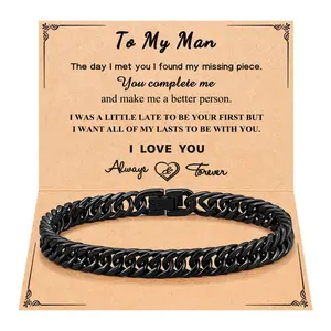 Stainless Steel Cuban Link Chain Bracelets for Men Teenage Teen Boys Gift ideas for Son Grandson Husband Boyfriend Brother Birthday Christmas Anniversary Valentines Day Graduation Gifts