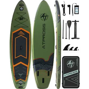 [Summervibes] 10'6''x33'' Inflatable Stand Up Paddle Board, 400lbs Extra Wide Stand Up Paddleboard with Anti-Slip EVA Deck, Premium SUP Accessories Kit, Non-Slip Stable Deck Boat for Yoga Fishing Surf outdoorfun