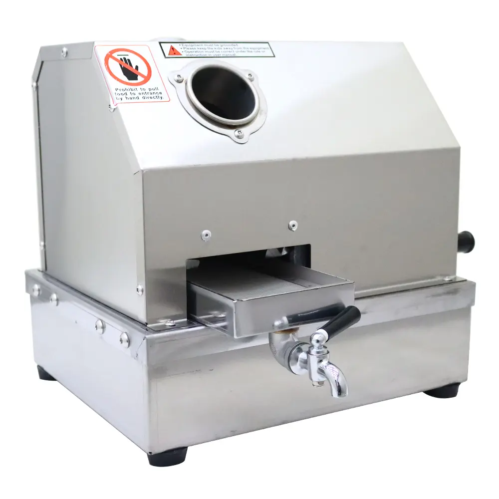 Yokoma Manual Stainless Steel Sugarcane Juicer Machine with Sugar Cane Inlet, 3 Rollers, Commercial Sugar Cane Juicer Squeezer Juicing Machine