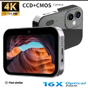 D6 4K HD Digital Camera 64GB Storage 64MP Photos 16X Optical Zoom Touch Screen Night Vision Music Player Black Camcorder - Recording