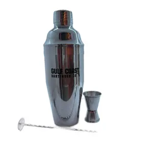 Utensils 24oz Gold Martini Shaker Set - 18/8 Stainless Steel with Built-in Strainer, Jigger & Spoon