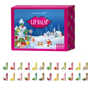 24pcs Glossing Lip Balm Set, Lip Moisturizer, Long-Lasting Moisturizing Glossy Finish, Non-Toxic Holiday Gift for Women, Christmas Festival Present
