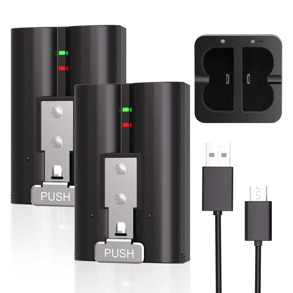 Replacement Battery for Ring Doorbell Indoor Camera 2-Pack 7200mAh Rechargeable Batteries with Dual Charging Station for Ring Video Doorbell 2/3/3 Plus/4 Spotlight and Stick Up Cam