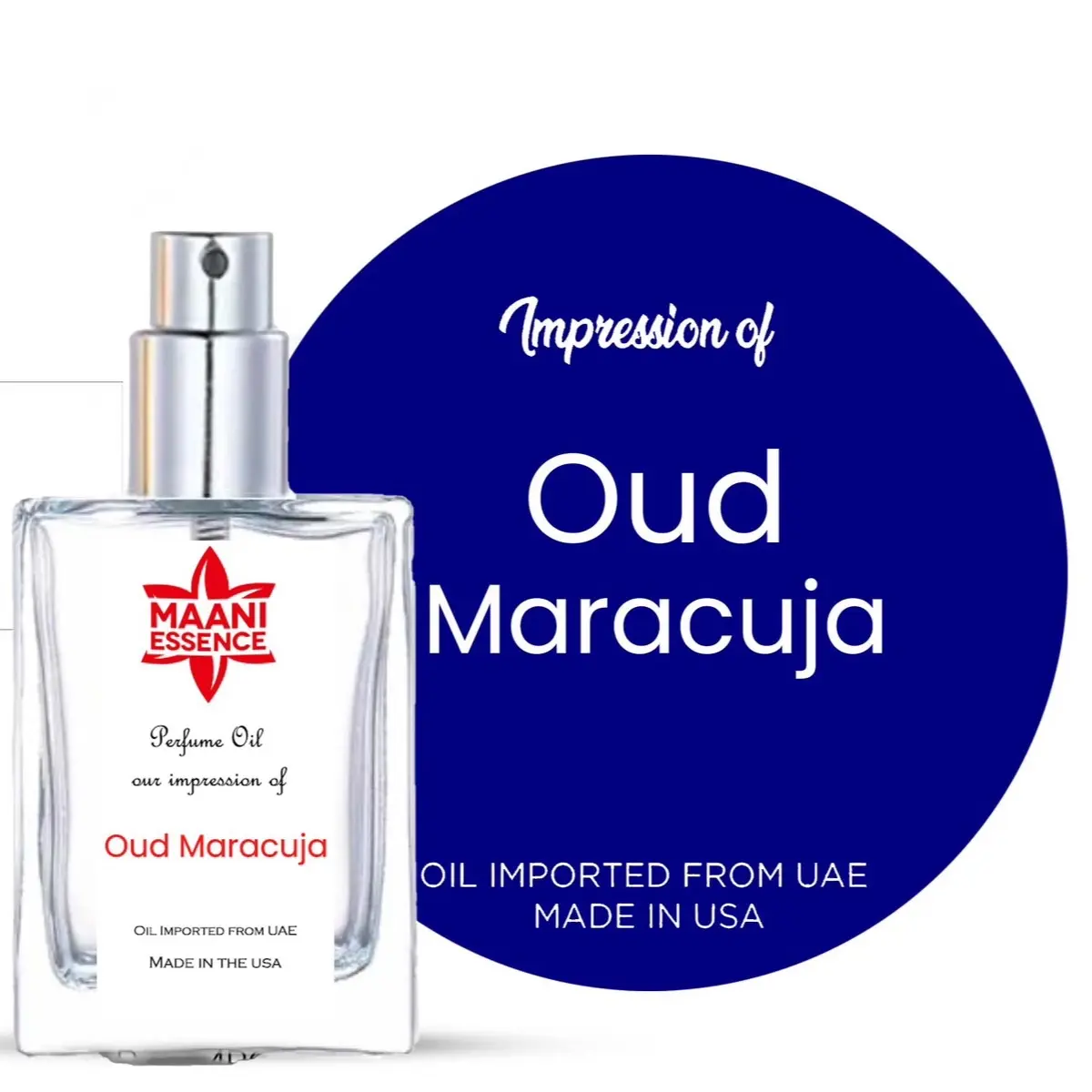 50ML Maani Essence Passion Fruit Oudh , Our Impression of Oud Maracuja , Eu Da Parfum , Long Lasting 12-14 Hours Made in USA