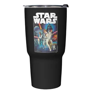 Star Wars Classic Printed Signature Poster Stainless Steel Insulated Tumbler - Portable, Leakproof, with Lid (Kitchenware Drinkware Glasses)