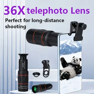 HD 36x Long Focus Phone Lens, Durable Abs Material, Pocket-Sized Long Focus Phone Camera with Phone Clip, Perfect for Concerts, Sports, Bird Watching, Smartphone Camera Accessories