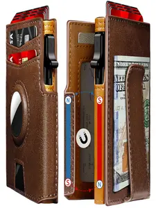 Men's RFID Blocking Wallet, Smart Aluminum Credit Card Holder, Dual Fold Design, Holds 10 Cards, ID Window, Carbon Fiber Material, Gift Idea