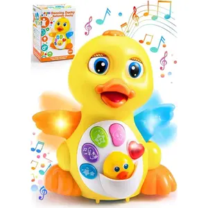 Baby Toys Duck, Infant Dancing Crawling Musical Toys 18+ Months, Tummy Time Light Up Learning Duck with Music & Lights, Baby Easter Basket Stuffers Gifts