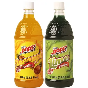 New! Combo Deal: 2 x 1 Litre Bottle -  Pops Lime + Pops Pineapple Drink Concentrates – Imported from Fiji !!!