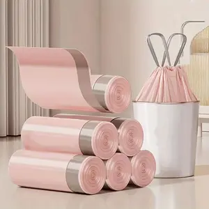 [Drawstring Trash Bags] 1Rolls/50pcs Extra Thick & Durable Drawstring Trash Bags - Large, Portable Kitchen Waste Bags for Home Use