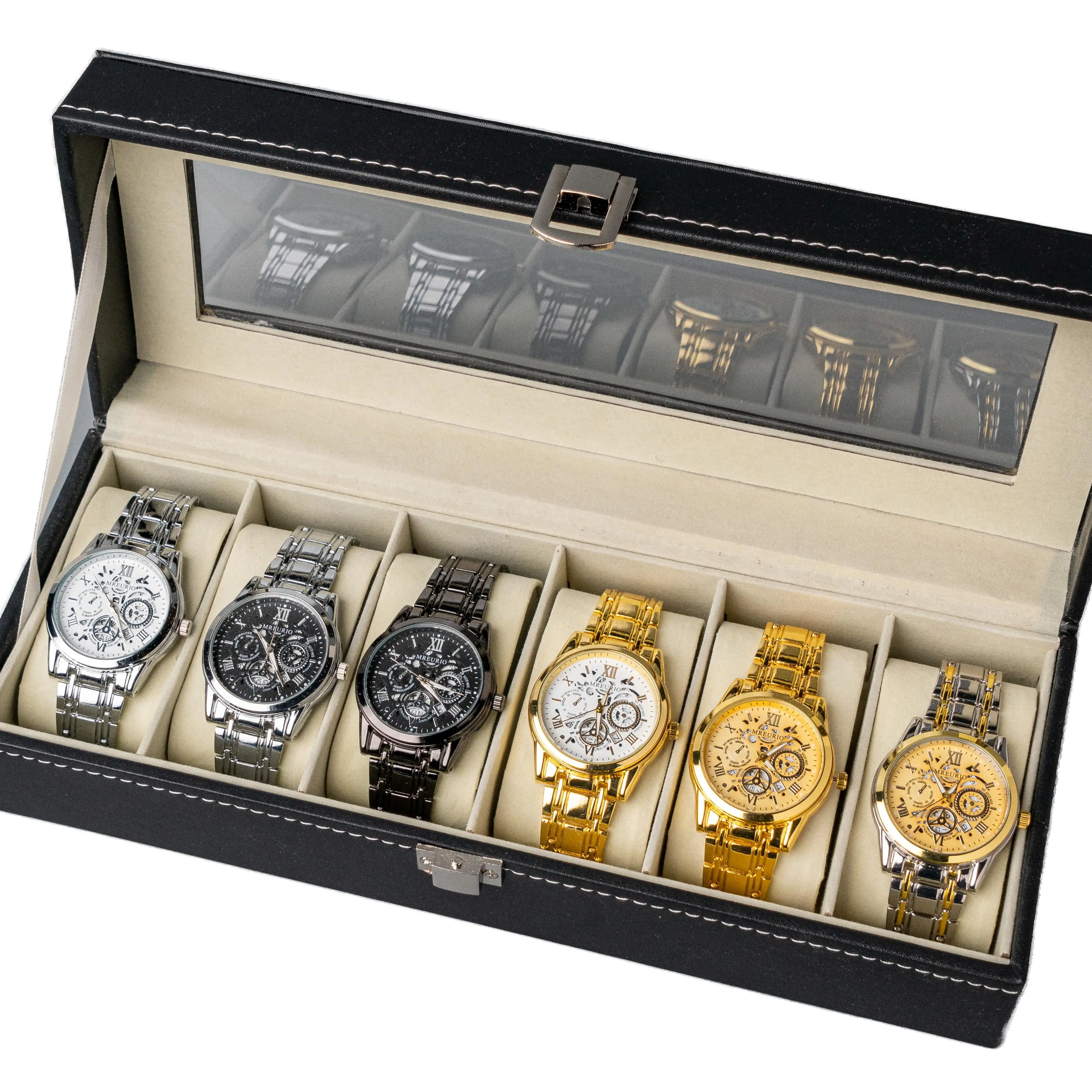 Daily Men's Business Round Analog Watch Set, Men's Watch Set with Box, Classic Luxury Wristwatch Set As Gifts, Boxed Watches, The Large Thick Strap Design Offers a Masculine Charm