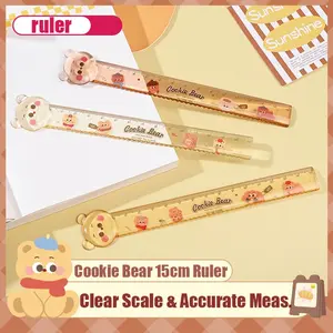 Creative Bear Ruler 15cm, Thick Material, Durable, High Aesthetic Value, Ideal for School and Office, Multi-Scene Use