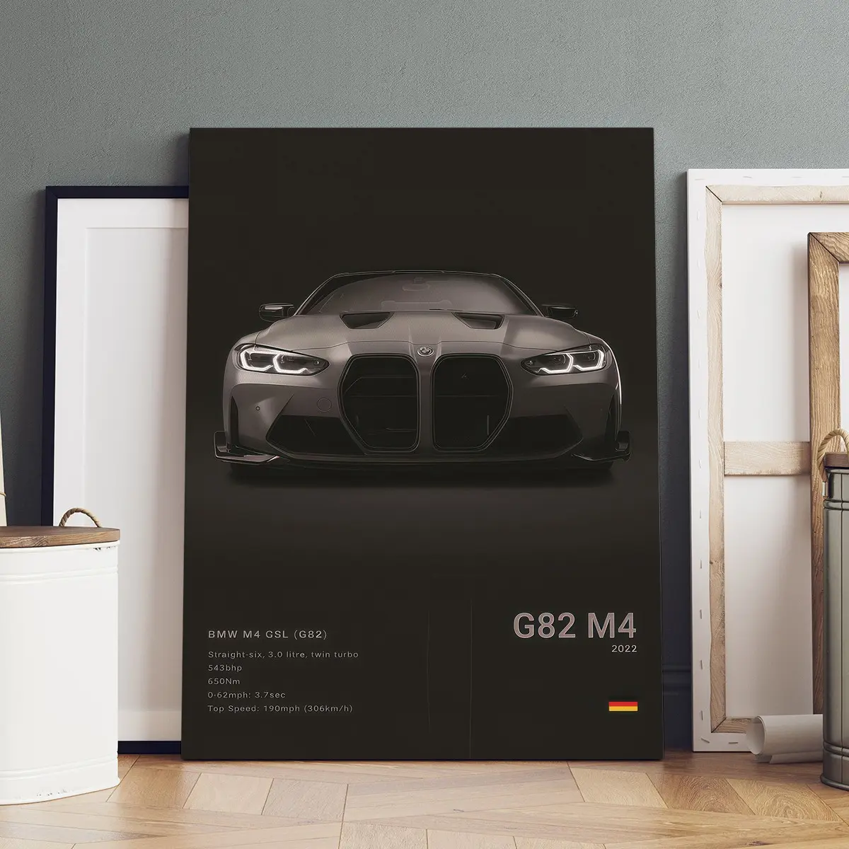 1 Count wooden frame canvas, Supercar art Deco, collectible car poster, Artistic fashion home Art wall decoration, aesthetic wall decor, modern living room and bedroom decoration, Decoration Items, exquisite gifts