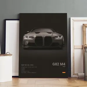 1 Count wooden frame canvas, Supercar art Deco, collectible car poster, Artistic fashion home Art wall decoration, modern living room and bedroom decoration, exquisite gifts