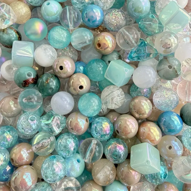 Acrylic Bead Color Mix 16mm Round Beads for Jewelry Making DIY Projects Pens Phone Chains Keychains Bag Charms, Neon, Pink Lemonade