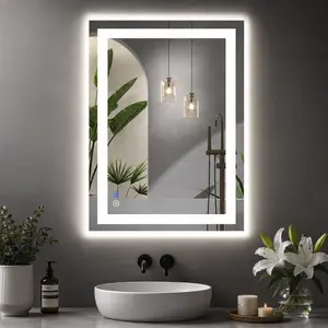 LED Bathroom Vanity Mirror for Wall with Double Front and Back Light, Anti-Fog, Shatter-Proof, Dimmable, Tempered Glass, Memory Function