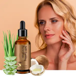 2pcs Self-Tan Serum Gradual Glow Flawless Moisturizing Copper Tan, Face & Body Liquid Tanning Lotions, Sunless Tanners, Bronzing Drops for 12 Months