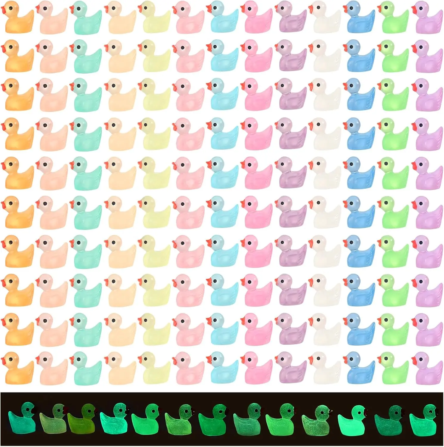 130pcs Luminous Mini Resin Ducks 130pcs Luminous Mini Resin Ducks