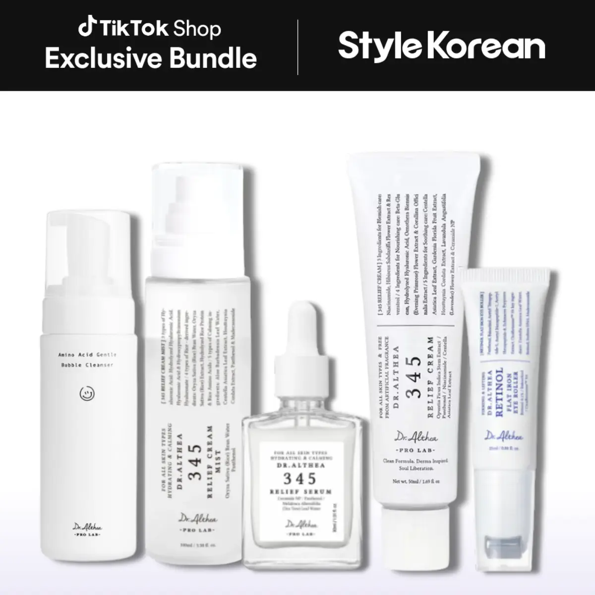 [Dr.Althea] Complete Barrier Recovery Routine Set | Sensitive Skin Hydration & Barrier Care. 345 Serum, Cream Mist, Barrier Cream, Amino Bubble Cleanser,  Eye Serum