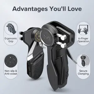 Mobile Gaming Grip Controller with Silicone Trigger Keys, Ergonomic Clip-on Handle for FPS Shooting Games, Smartphone-Tablet Compatible Holder Plug Accessory, Tech Accessories for Gaming Players, Ideal Gamer Gift