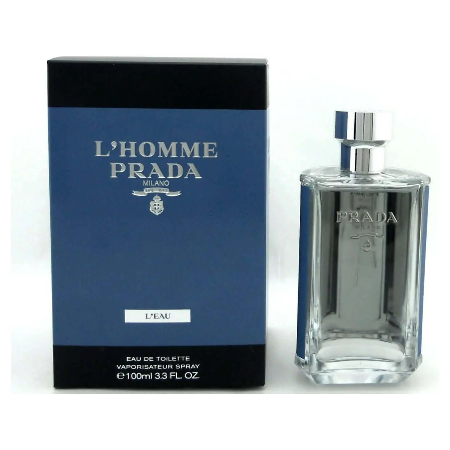 PRADA L'homme L'Eau Aromatic Botanical Masculine EDT, 3.3 oz Citrus-Woody Men's Fragrance with Ginger Base, New in Box Packaged, Masculine Men's Fragrance, Botanical Men's Fragrance