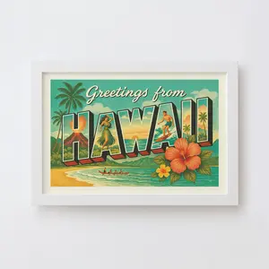 Hawaii Postcard Art Print