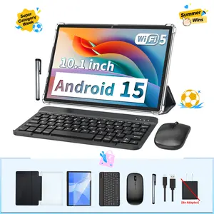 【DealsForYouDays FathersDayGift】Relndoo, 10.1 Inch Android 15, Wireless Set with Keyboard, Mouse, Stylus, Case, 5G WiFi, Bluetooth, Foldable