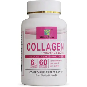 Compound Collagen Tablet Candy, 6000mg Collagen Per Serving, Support Healthy Bones, Skin, Hair, Nails, 60 Tablets