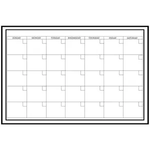 Large White Monthly Dry Erase Calendar Decal