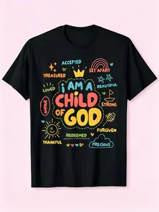 Summer unisex T-shirt, "I am a child of God" Christian retro Jesus faith design gift T-shirt