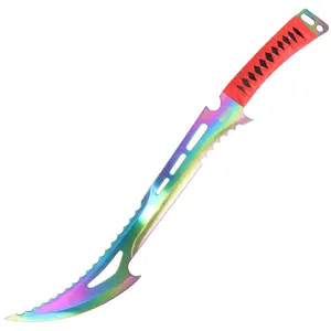 24" Rainbow Full Tang Stainless Steel Ninja Sword with Sheath