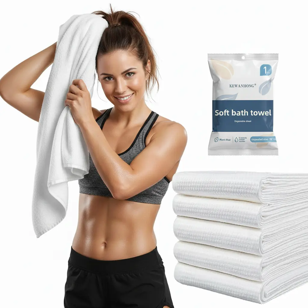 10 Pack Extra Large Disposable Bath Towels, Individually Wrapped Travel Towels, Soft Highly Absorbent Lint-Free Portable Towels for Bathroom, Travel, Gym, Camping, Hotel, Pool & Daily Use