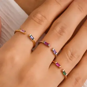 Two Baguette Birthstone Ring, Birthstone Customized Ring, Birthstone Personalized Ring, Birthstone Wedding Ring, Birthstone Engagement Ring, Birthstone Couple Ring, Multiple Family Birthstone Ring, Birthstone Romantic Ring, Birthstone Birthday Ring