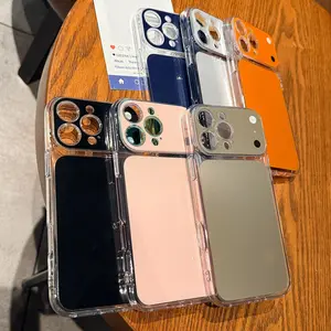 Switch up your look in seconds! 2-in-1 design with interchangeable solid color back,for iPhone 17proamx 17Air 16plus 15promax 14pro 13promax，shockproof clear frame, 6 trendy colors to match every mood.