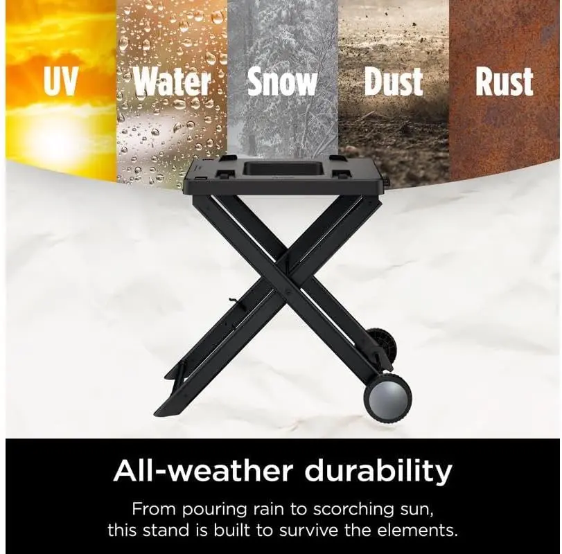 XSKSTAND Outdoor Grill Stand, Foldable Grill Cart with Wheels, Compatible with Woodfire Grills OG700 Series