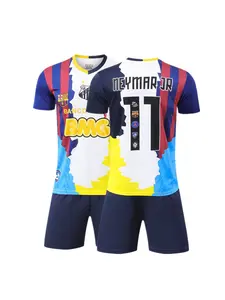 New Football Kit Set, Champions League Neymar Fan Gear, Men's Sports, Short Sleeve Shirt, Shorts, Training Clothes, Soccer Equipment