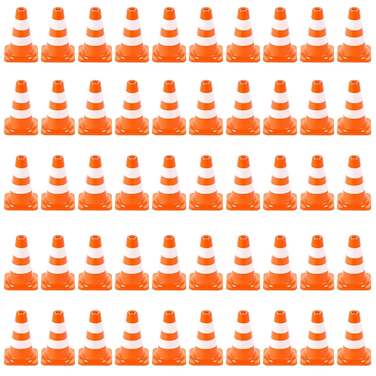 Mini Traffic Signs 50pcs Miniature Traffic Cones Barricades Signs Traffic Scene Roadblock Cones Road Sign Models Early Educational Cognitive Safety Cones for Street Signs Training Party Sports