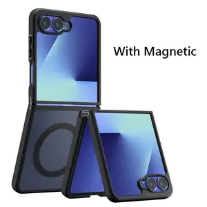 Fin For Samsung Galaxy Z Flip7 Magsafe Magnetic Wireless Charging Case For Samsung Galaxy Z Flip 7 5G Shockproof Matte Back Cover