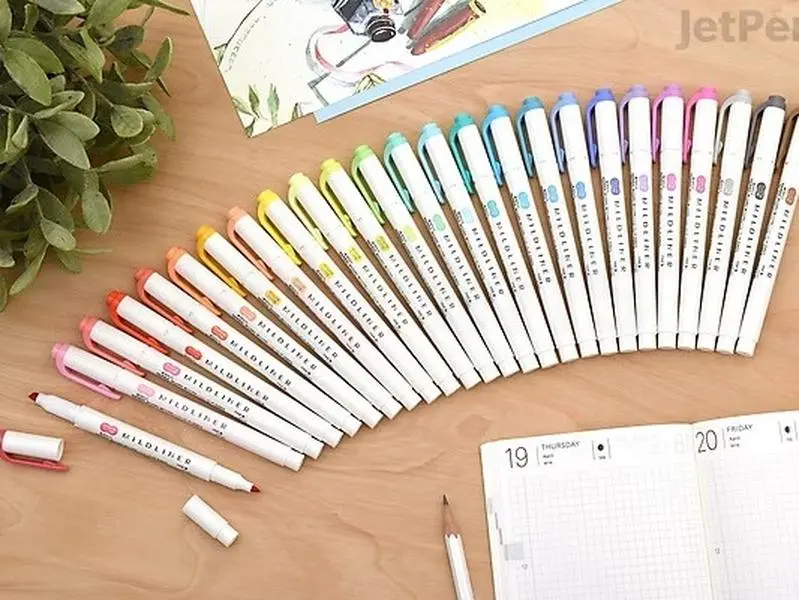 Mildliner Double-Sided Highlighter - Fine, Bold Tips - 25-Color Bundle for Arts & Crafts Drawing Painting Supplies