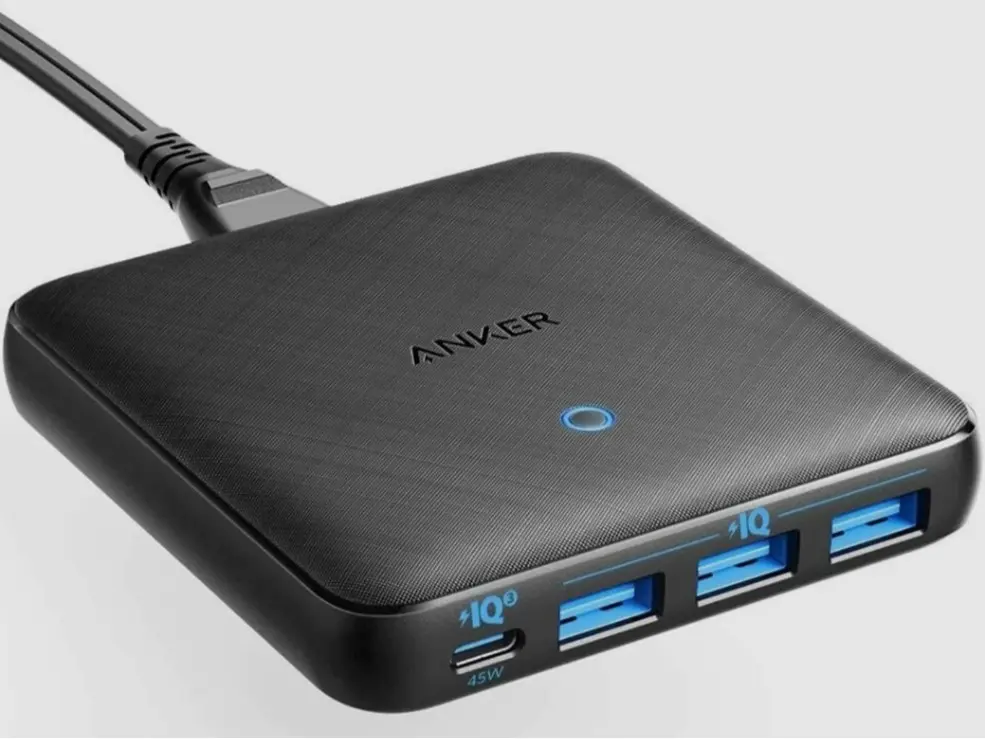 USB C Fast Charger Anker 65W 4 Port PIQ 3.0 & GaN Fast Charger Adapter PowerPort