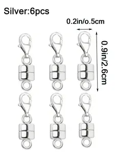6pcs Magnetic Convertible Clasps - Easy-to-Use Lobster Clasp Magnets for Jewelry Making, Necklace and Bracelet Chain Extension, Adjustable Closure with Strong Grip, DIY Jewelry Repair and Replacement